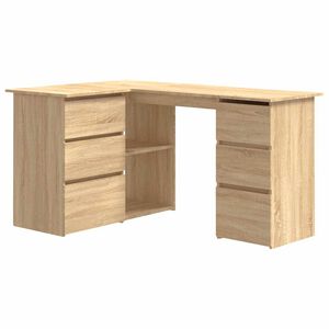 vidaXL nurga kirjutuslaud Sonoma tamm 145 x 100 x 76 cm tehispuit