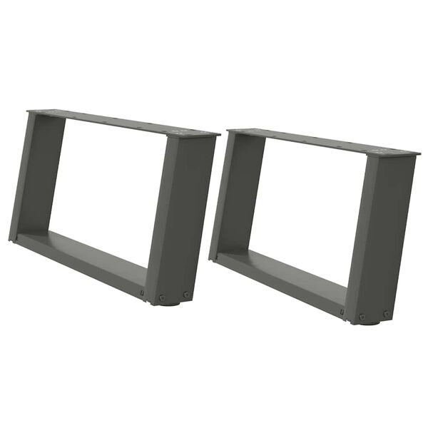vidaXL kohvilaua jalad U-kujulised 2 tk, antratsiithall, 70 x (30-31) cm, teras