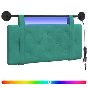 vidaXL Rippuv voodipeats LED-valgustusega T&uuml;rkiis Samet