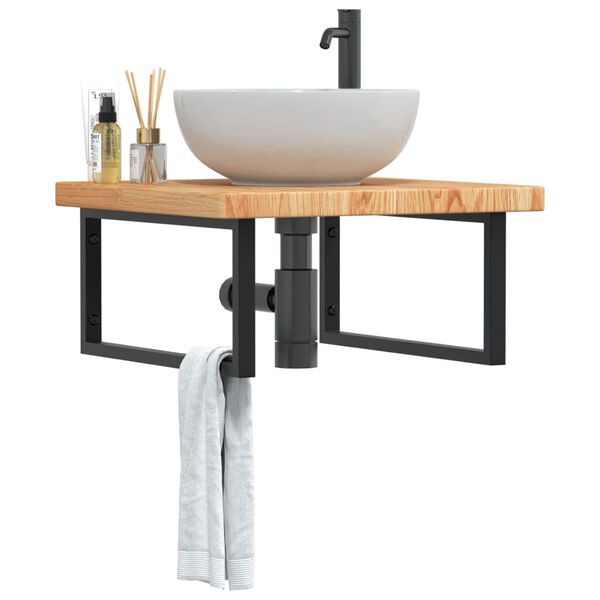 vidaXL seinale kinnitatav valamuriiul, teras ja tammepuit