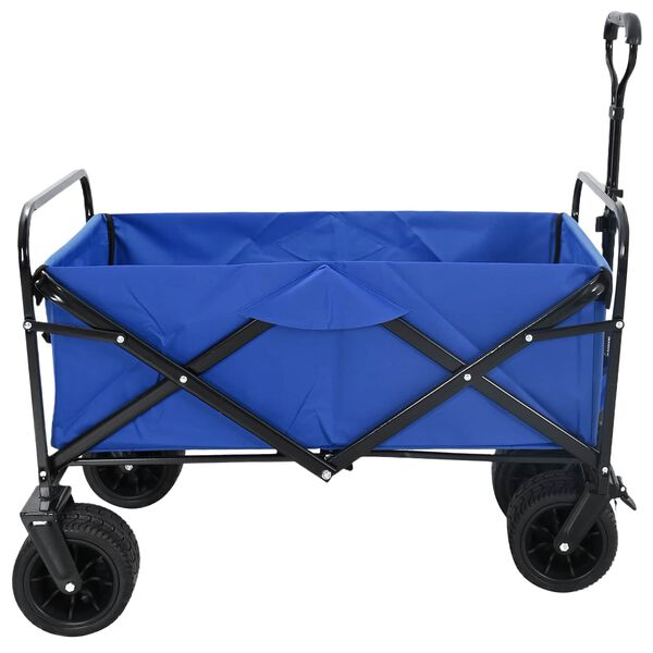 vidaXL Kokkuvolditav K&auml;si Trolley Sinine 89 x 63 x 96 cm