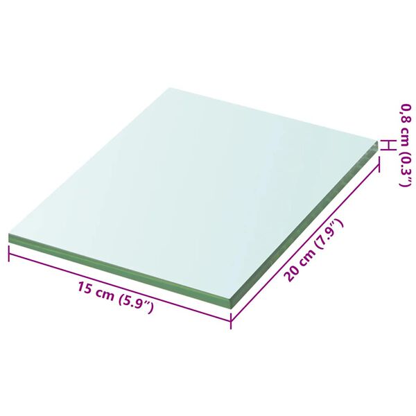 vidaXLi klaasist riiuliplaat 20 x 15 cm läbipaistev