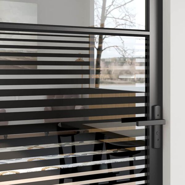 vidaXL Siseuks Must 83 x 201.5 cm Karastatud klaas ja alumiinium