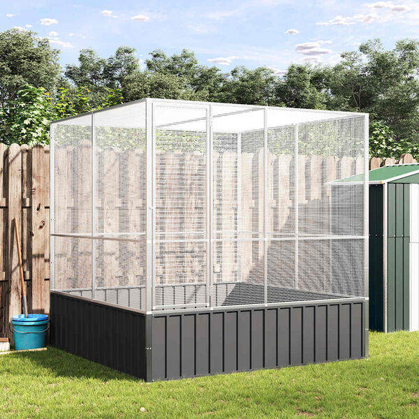 vidaXL linnumaja, h&otilde;bedane, 211 x 207 x 212 cm, teras