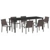 vidaXL Aia s&ouml;&ouml;gilaudade komplekt 7 pcs Pruun ja must PE rattan