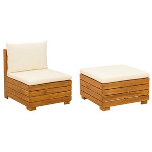 vidaXL Aia lounge komplekt padjaga 2 T&uuml;kk Pruun Tugev akatsiapuu