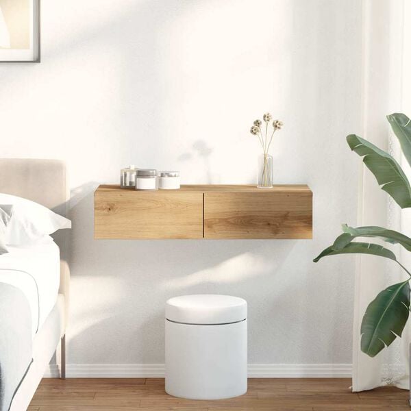 vidaXL seinariiul sahtlitega, käsitöötamm, 80 x 33 x 17 cm, tehispuit