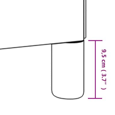 vidaXL voodiraam peatsiga, pruunikashall, 180x200 cm, kangas