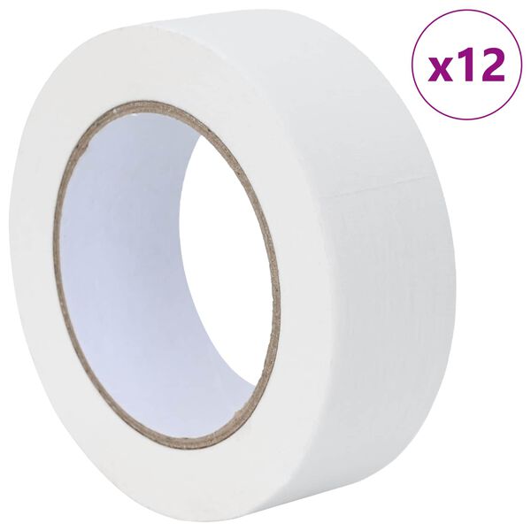 vidaXL Maali teip 12 pcs Valge 38mm x 50m Paber