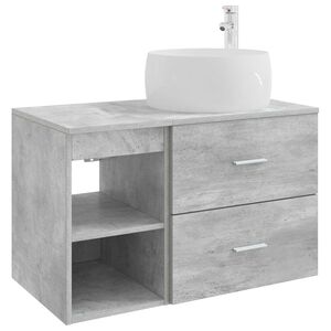vidaXL Vannitoa m&ouml;&ouml;bleset 2 pcs Betoonhall Tehispuit
