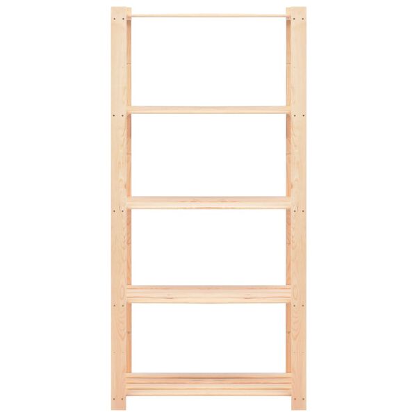 vidaXL 5-korruselised hoiuriiulid, 3 tk 80x38x170 cm m&auml;nnipuit 250 kg