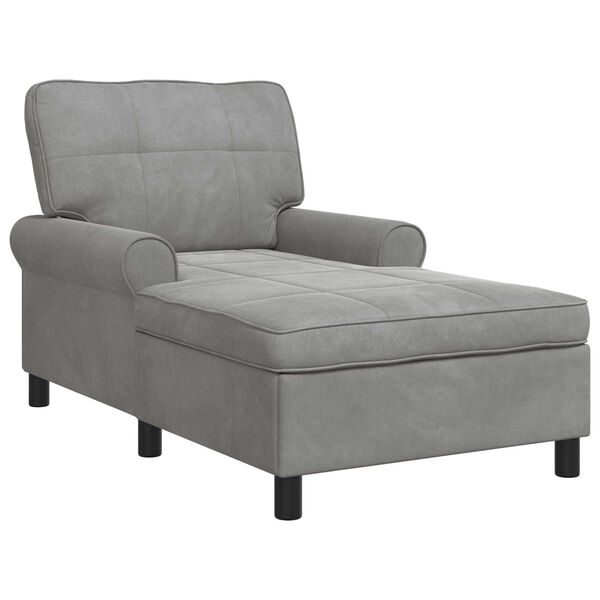 vidaXL Chaise Lounge padjaga Helehall 91 x 157 x 91 cm Samet