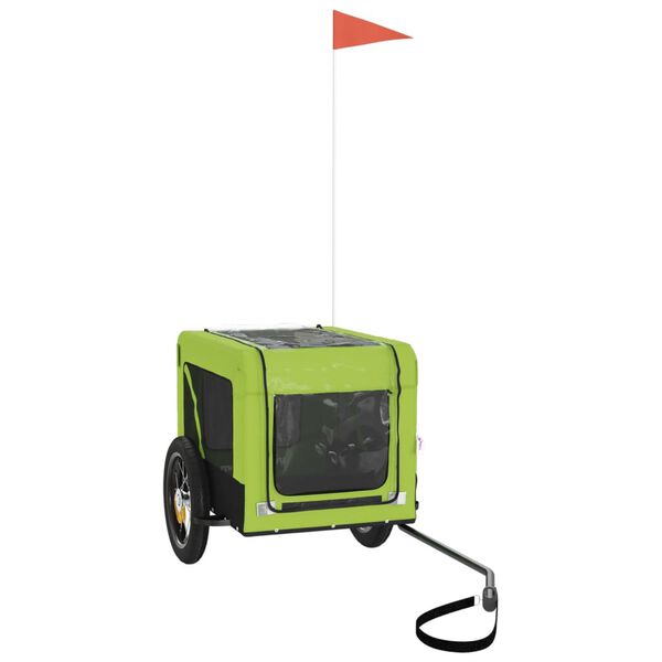 vidaXL lemmiklooma ratta j&auml;relk&auml;ru, roheline, must, oxford kangas/raud