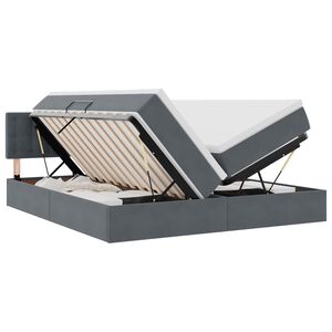 vidaXL Voodi LED -ribatuledega peaga Tumehall 180 x 200 cm Samet