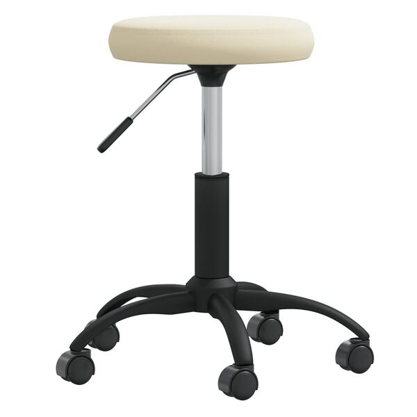 vidaXL Massage Stool Velvet Cream