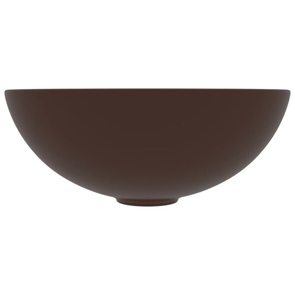 vidaXL vannitoavalamu keraamiline, tumepruun, &uuml;mmargune