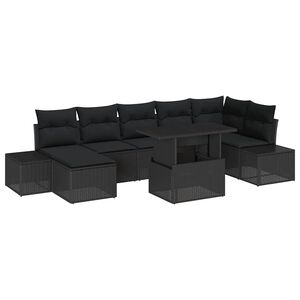 vidaXL Aia Diivanikomplekt padjaga 8 pcs Must
