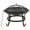vidaXL kaks-&uuml;hes tulease ja grill, ahjuroobiga, 56 x 56 x 49 cm, teras