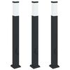 vidaXL 3 tk pollarvalgustid pistikupesaga, 80 cm, mustad, IP44