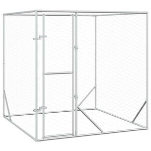 vidaXL &otilde;ue koeraaedik, h&otilde;bedane, 2x2x2 m, tsingitud teras