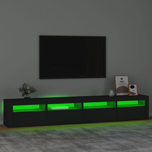 vidaXL telerialus LED-tuledega, must, 240x35x40 cm