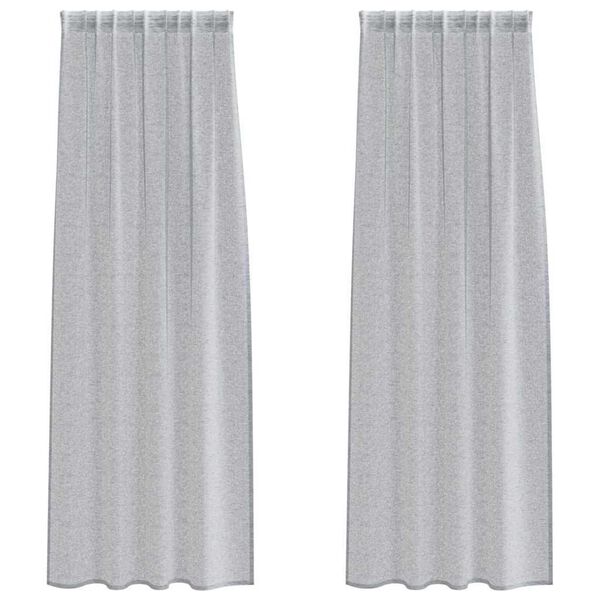 vidaXL Voile Kardin kardinatega 2 pcs Tumehall 260 x 140 cm Pol&uuml;ester