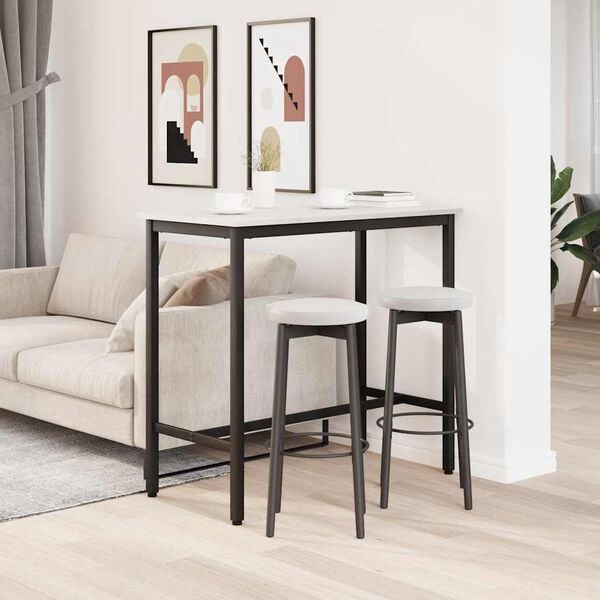 vidaXL laud Valge 100 x 50 x 91 cm T&ouml;&ouml;deldud puit ja teras