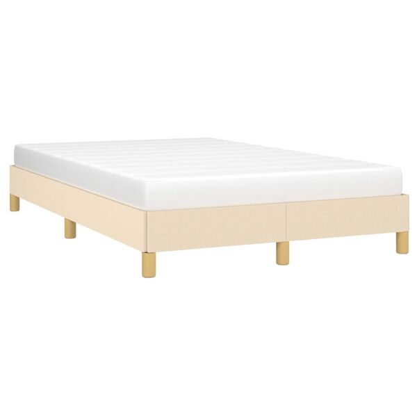 vidaXL Voodiraam ilma Madratsikreemita 120x200 cm kangas