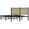 vidaXL metallist voodiraam ilma madratsita Sonoma tamm 120x190 cm