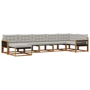 vidaXL V&auml;li diivanikomplekt padjaga 7 pcs Naturaalne ja helehall