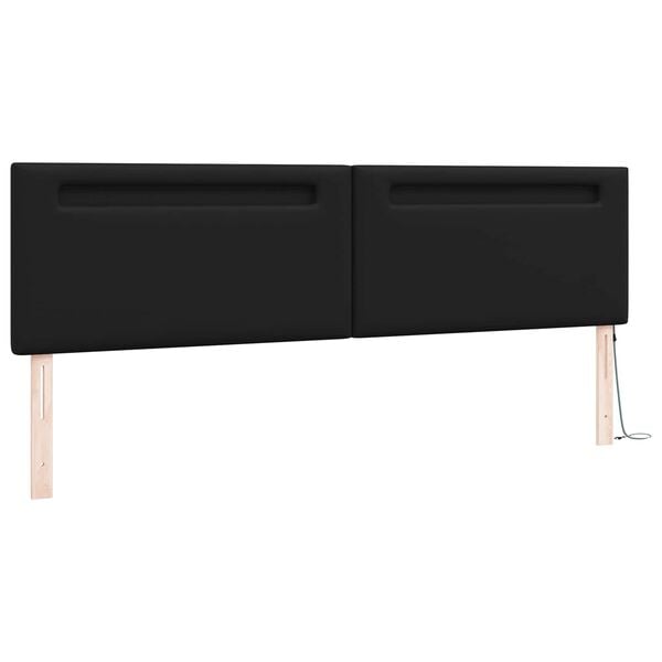 vidaXL LED peatoed Must 200 cm Kunstnahk