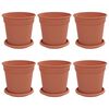vidaXL Taimepotid 6 pcs Kohviroosa &Oslash; 17 x 14 cm Plastmass