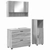 vidaXL Vannitoa m&ouml;&ouml;bleset 3 pcs Hall Sonoma T&ouml;&ouml;deldud puit ja metall