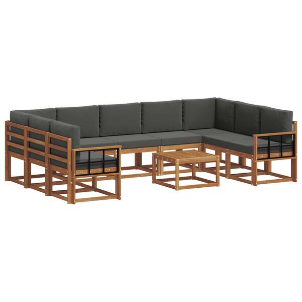 vidaXL V&auml;li diivanikomplekt padjaga 10 pcs Looduslik ja antriit