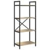 vidaXL Raamatukapp 4 tasandit 56 x 34 x 133,5 cm Tehispuit Sonoma tamm