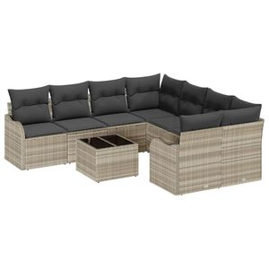 vidaXL Aia Diivanikomplekt padjaga padjaga 9 pcs Helehall ja tumehall