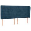 vidaXL voodipeats servadega, tumesinine, 203x23x118/128 cm, samet