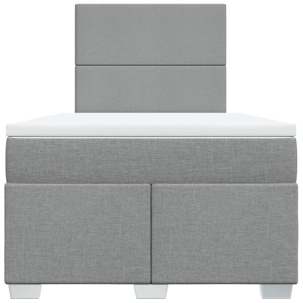 vidaXL kontinentaalvoodi madratsiga, helehall, 120x200 cm, kangas