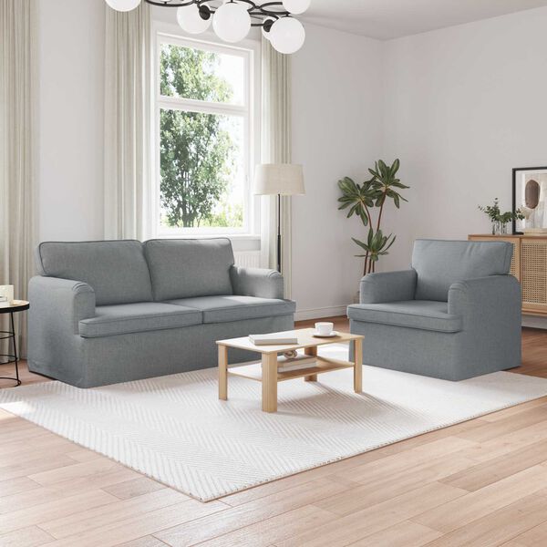 vidaXL Diivan 2 pcs Helehall 162 x 80 x 85 cm kangas