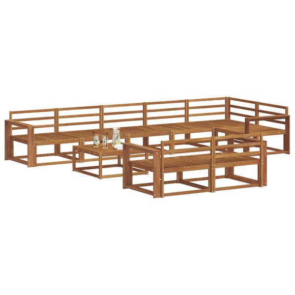 vidaXL V&auml;li diivanikomplekt 9 pcs Neutraalne Tugev akatsiapuu