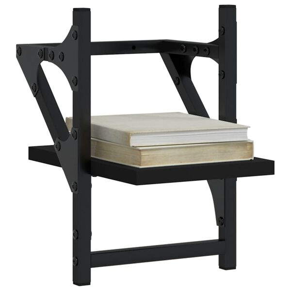 vidaXL lattidega seinariiulid 2 tk, must, 20 x 25 x 30 cm