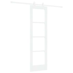 vidaXL Libisev uks ORKDAL Valge 61 x 198,5 cm Soe m&auml;nnipuit ja klaas