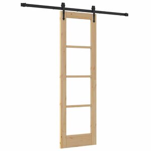 vidaXL Libisev uks Neutraalne 61 x 198,5 cm Soe m&auml;nnipuit ja klaas