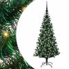 vidaXL Tehis pre-lit j&otilde;ulupuu Roheline 120 cm PVC ja metall