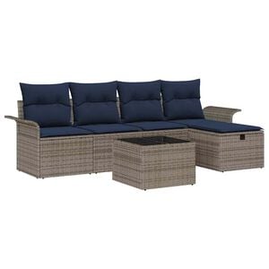 vidaXL Aia Diivanikomplekt padjaga ladustamisega 6 pcs Pol&uuml;rooster