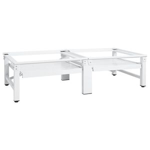 vidaXL topelt pesumasina ja kuivati alus riiulitega, valge