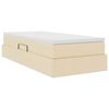 vidaXL Voodi hoiukohaga ja madratsiga cream 100 x 200 cm Pol&uuml;ester