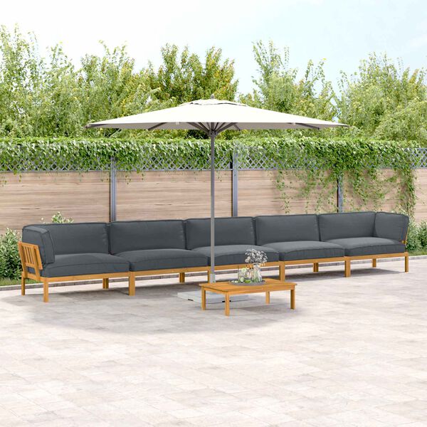 vidaXL Diivanikomplekt padjaga 6 pcs Antratsiit Tugev akatsiapuu