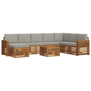vidaXL V&auml;li diivanikomplekt padjaga 9 pcs Looduslik ja Hele Hall
