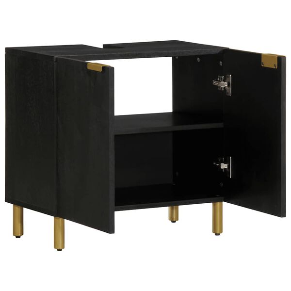 vidaXL vannitoa valamukapp, must, 62 x 33 x 58 cm, tehispuit